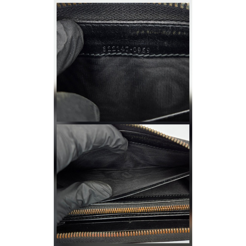 Gucci GG Supreme Zip Around Wallet Black Grey Coated Canvas 622147-0959 - Picture 5 of 8